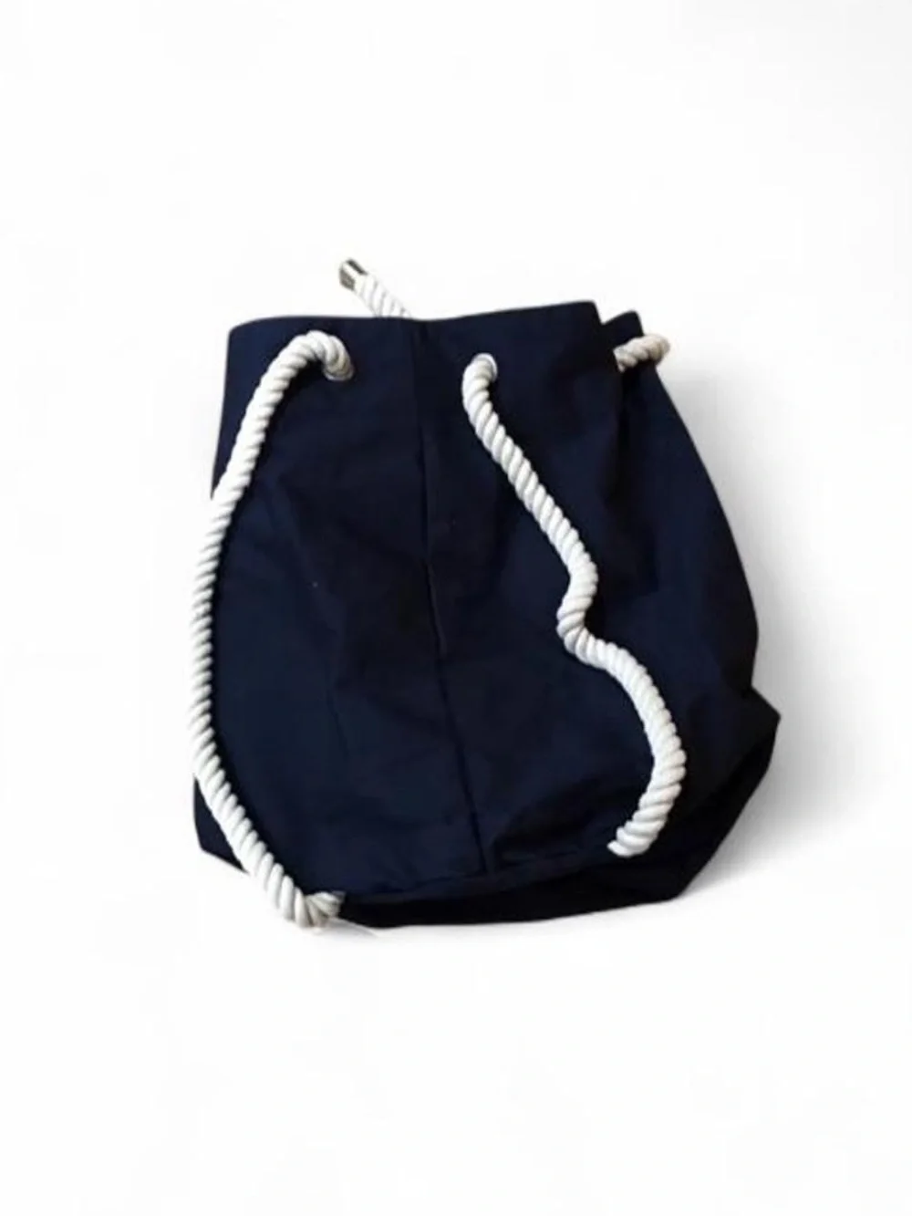 jean paul gaultier  Navy Canvas Drawstring Rope Backpack